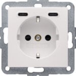 BERKER Steckdose 1-fach weiß glänzend 2USB-C Unterputz USB 48158982 mit BS IP20