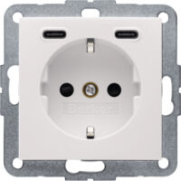 BERKER Steckdose 1-fach weiß glänzend 2USB-C Unterputz USB 48158982 mit BS IP20