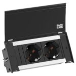 BACHMANN Multi-Tischsteckdose EB schwarz Aluminium 927.213