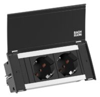 BACHMANN Multi-Tischsteckdose EB schwarz Aluminium 927.213