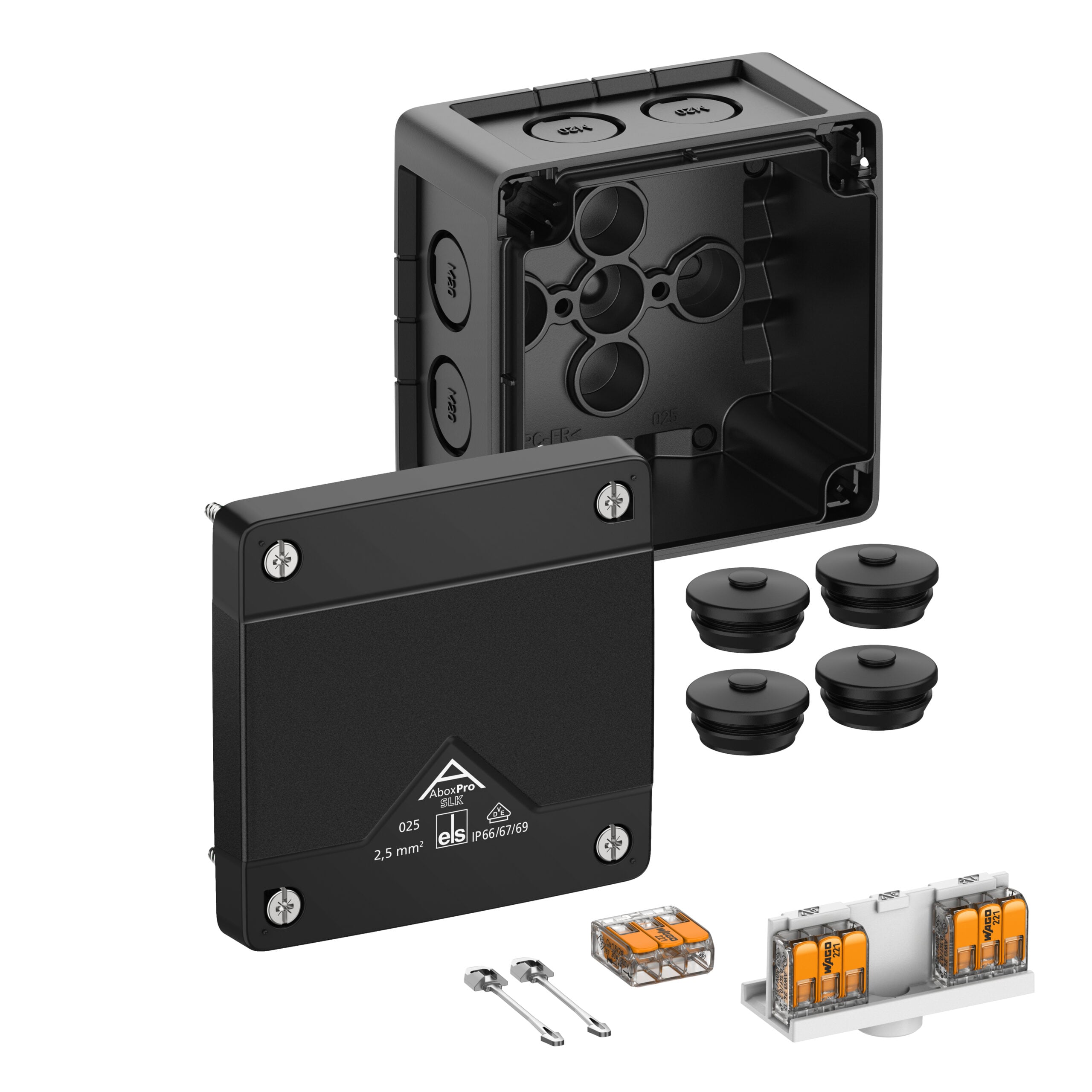 Spelsberg SPELSBERG Abzweigdose Steckkl 2,5qmm Kunststoff Abox Pro SLK-2,5²/schwarz IP66/IP67/IP69 hfr