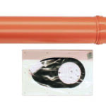senkrechte Dachdurchführung 110/160 mm PP, rot