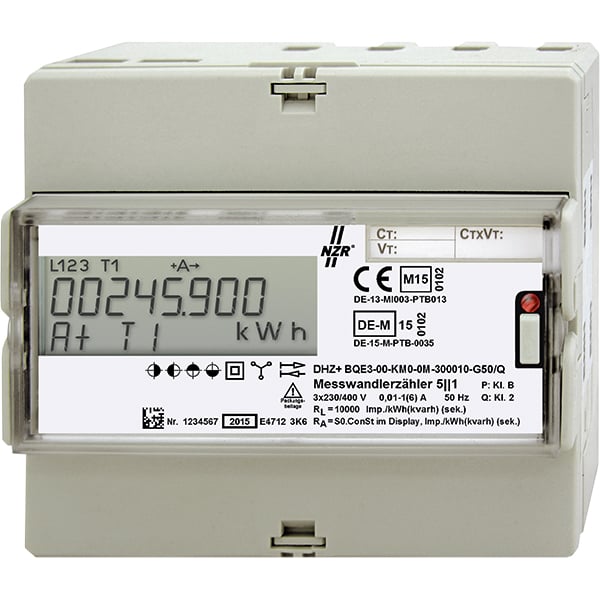 NZR Drehstromzähler B 80A M-Bus elektr DHZ+ 5(80)A,3x230/400V, MID, M-Bus, DT digi