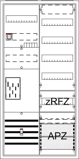 ABB STRIEBEL&amp;JOHN Komplettschrank Aufputz/Unterputz 1Z BA27CBE eHZ 2Feld IP31 16qmm SS_5p