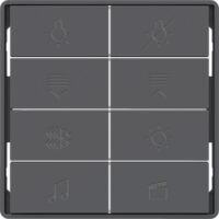 BERKER achtteilige Taste Tastsensor anthrazit 81184226 matt Ind. Bedruckung für Bussystem