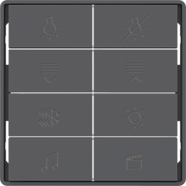 BERKER achtteilige Taste Tastsensor anthrazit 81184226 matt Ind. Bedruckung für Bussystem