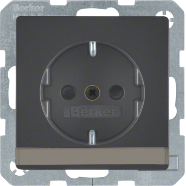 BERKER Steckdose 1-fach schwarz samt Unterputz mit BS IP20 MAN0204323 BSF horizontal/vertikal