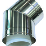 Bogen 45 Grad 250/350 mm für Fassadenverlegung konz. PP/Edelst.
