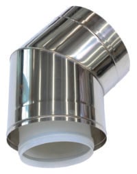 Bogen 45 Grad 250/350 mm für Fassadenverlegung konz. PP/Edelst.