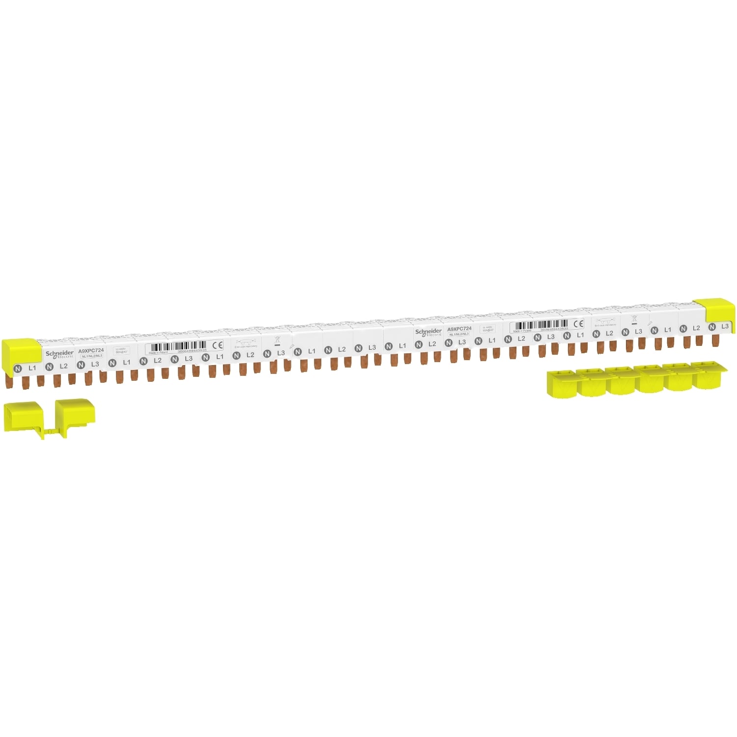 Schneider A9XPC724 Phasenschiene Stift 3P+N 9mm 80A 24Module