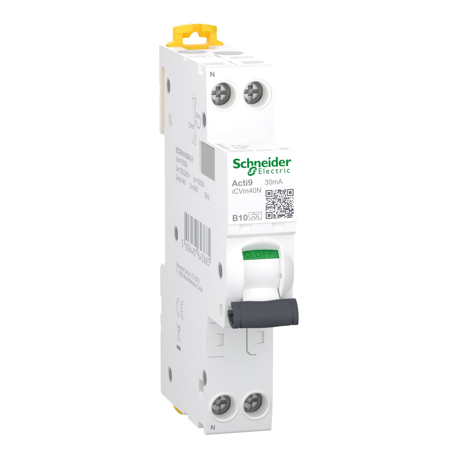 Schneider A9DXG3610 FI/LS Acti9 iCVm40N 1P+N 1TE breit (18mm) 10A