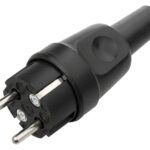 BACHMANN Schutzkontaktstecker 16A 250V BM0028124 Gummi IP44 schwarz ger