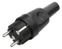 BACHMANN Schutzkontaktstecker 16A 250V BM0028124 Gummi IP44 schwarz ger