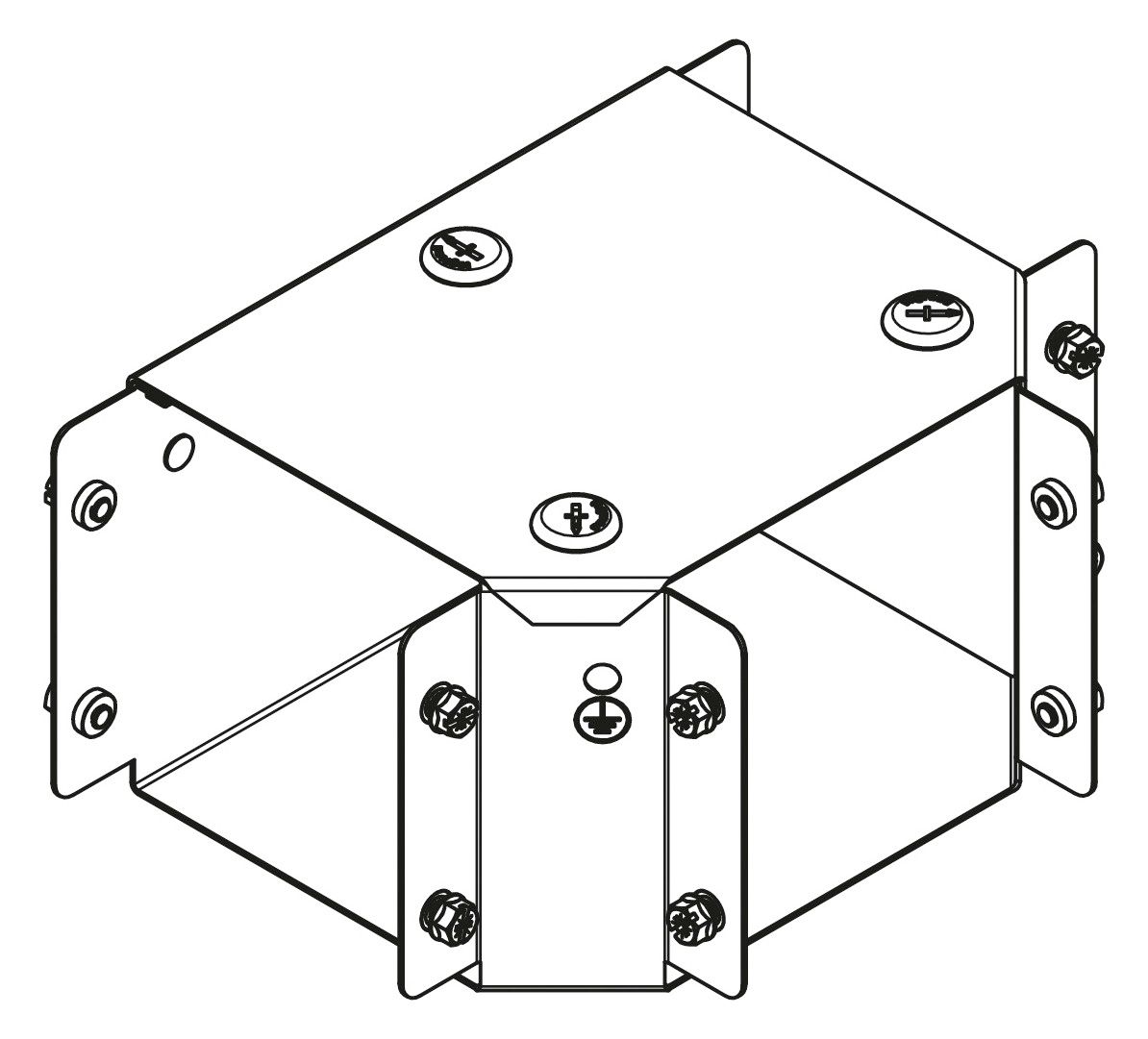 Legrand Legrand MGR1212AGT Salamandre IP30 trunking 300x300mm top lid gusset tee