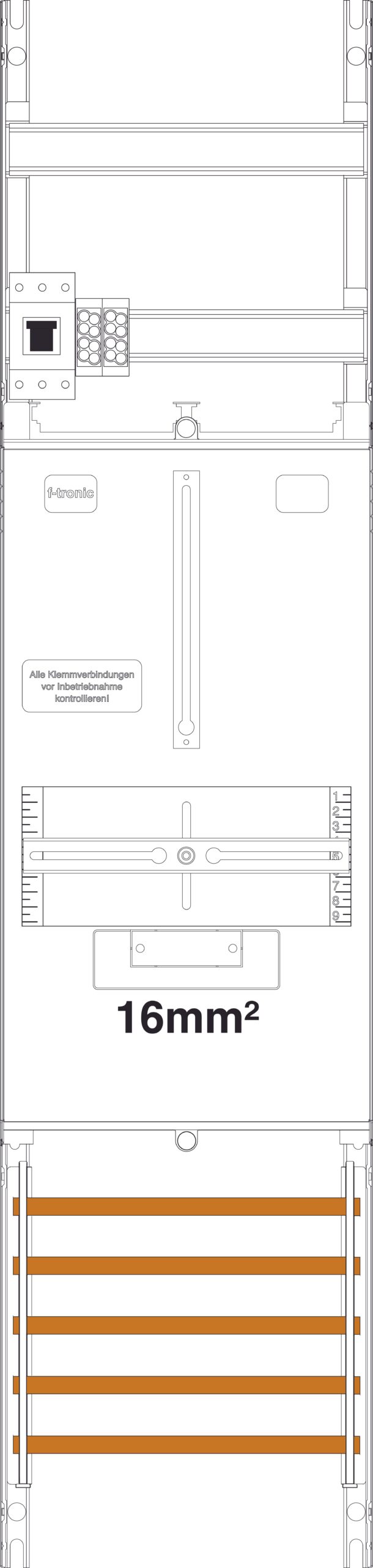 F-TRONIC Komplettfeld Zählerfeld Z1B-16-HSP, H=1 Z1B-16-HSP