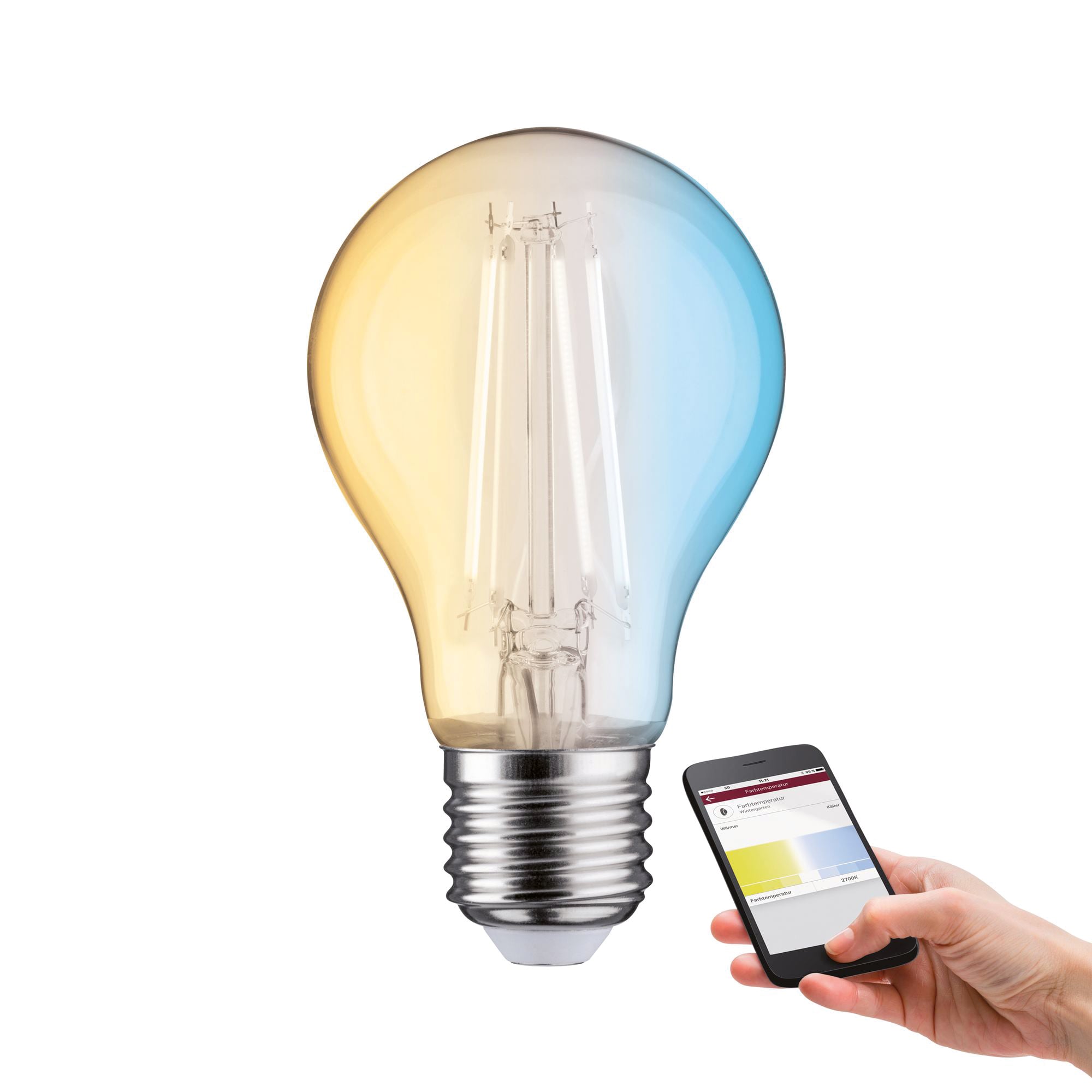 Paulmann PAULMANN LED-Lampe FM E27 A60 7W weiß E kl 503.94 2200-6500K 806lm dimmbar AC 230V