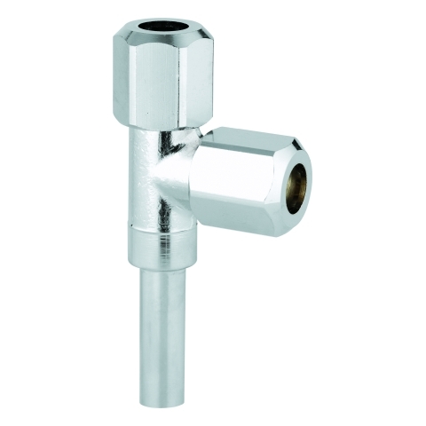 WAS-T-Abzweigstück 41007 DN10 für Eckventile chrom
