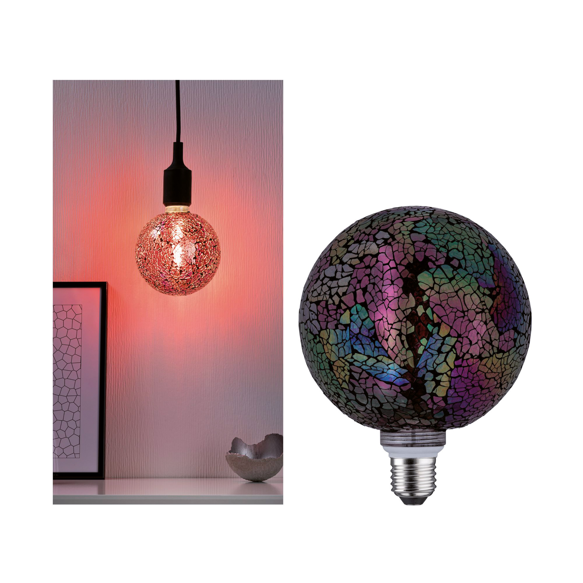 Paulmann PAULMANN LED-Kugellampe E27 G125 5W weiß F Miracle Mosaic 287.48 2700K 470lm dimmbar