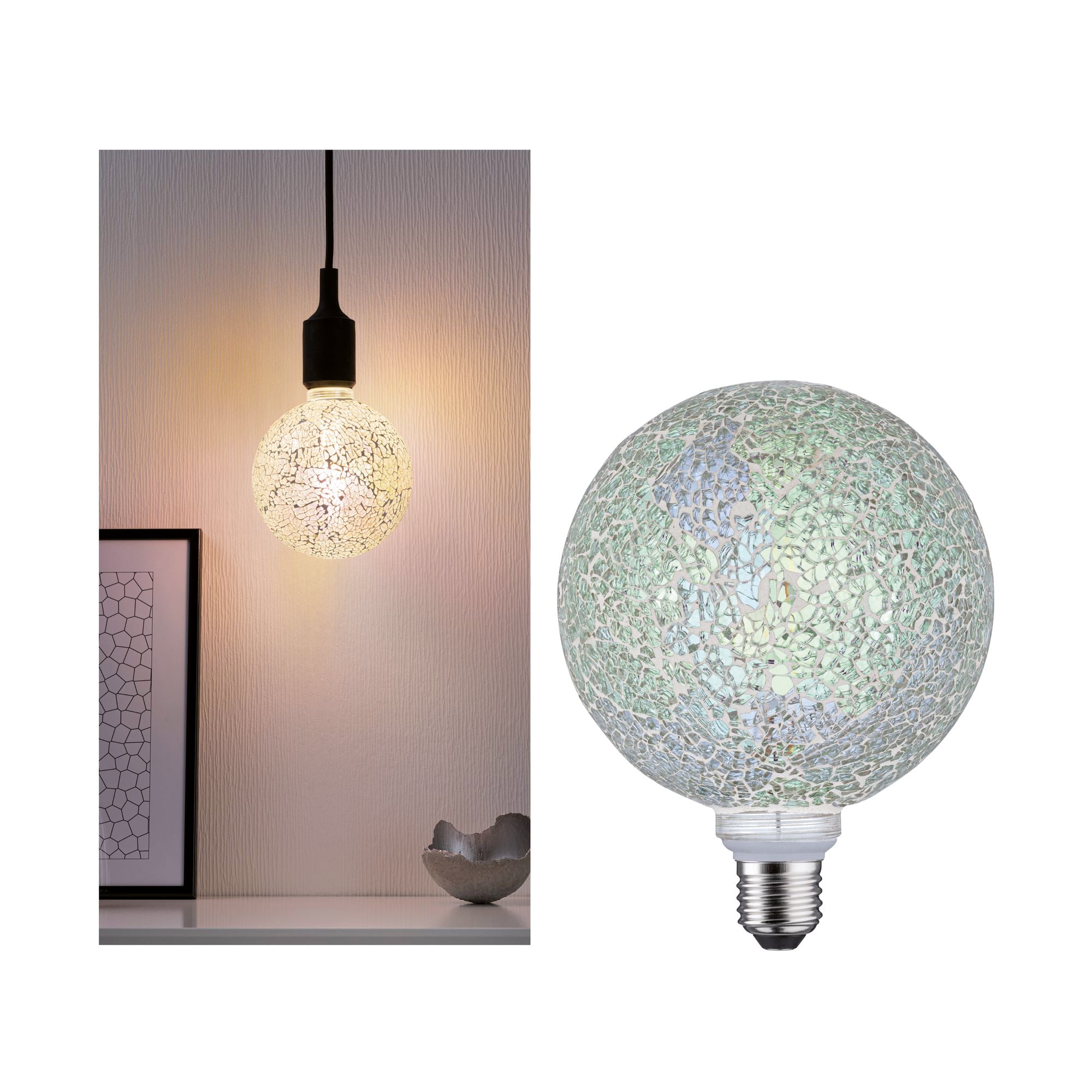 Paulmann PAULMANN LED-Kugellampe E27 G125 5W weiß F Miracle Mosaic 287.45 2700K 470lm dimmbar