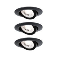 PAULMANN LED-Einbaustrahler 6W 3LEDs schwarz 933.67 3000K weiß 450lm schwarz matt RF:hglz Kunststoff
