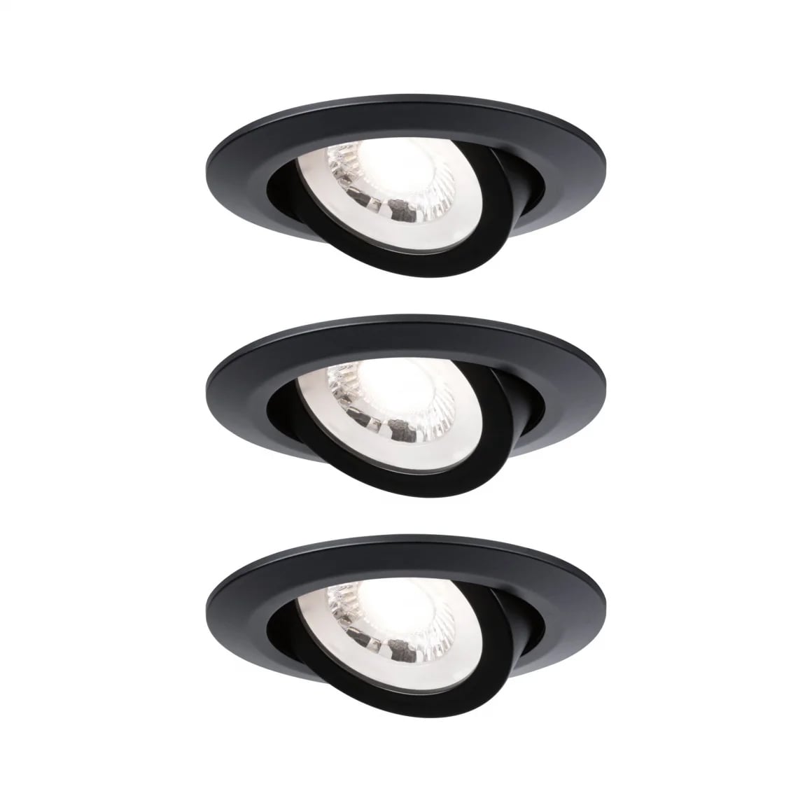 Paulmann PAULMANN LED-Einbaustrahler 6W 3LEDs schwarz 933.67 3000K weiß 450lm schwarz matt RF:hglz Kunststoff