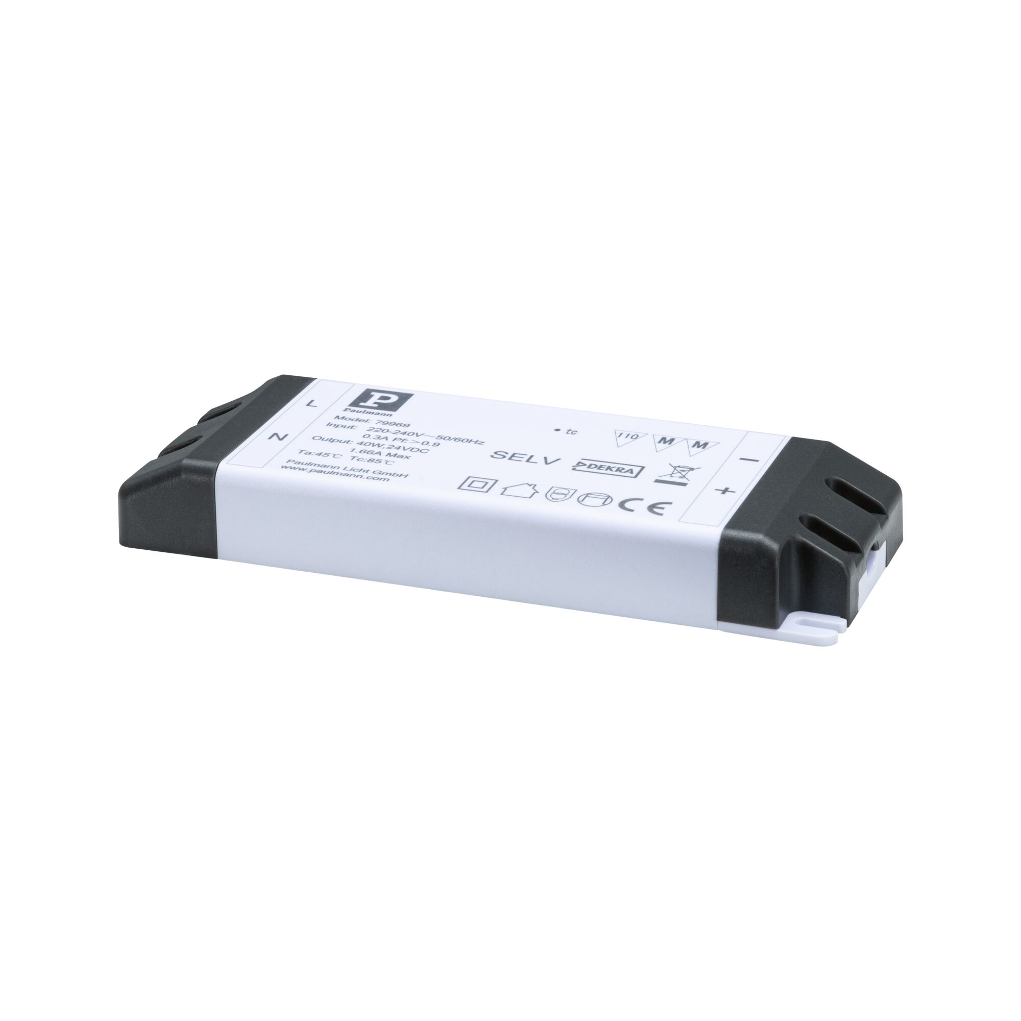 Paulmann PAULMANN LED-Trafo 40W 24V IP20 Kunststoff-Gehäuse 799.69 stat 160x58x20mm