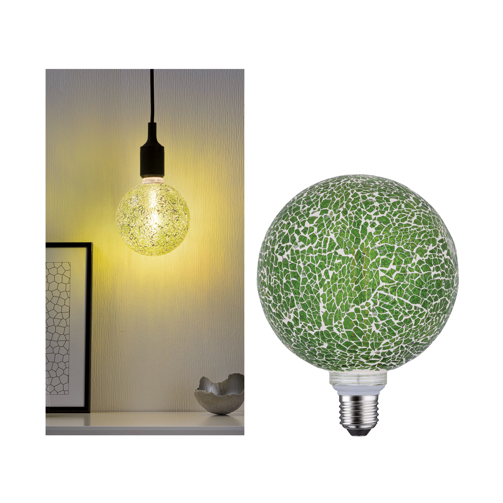Paulmann PAULMANN LED-Kugellampe E27 G125 5W weiß F Miracle Mosaic 287.47 2700K 470lm dimmbar