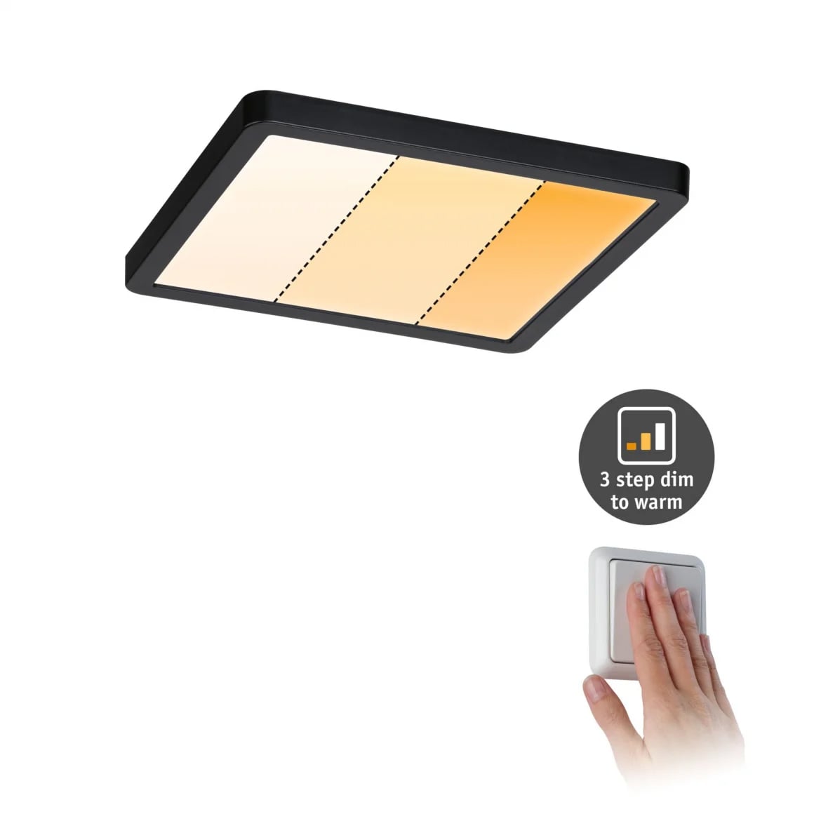 Paulmann PAULMANN LED-Panel 175x175mm 15W 1200lm Areo VariFit 931.01 2000-4000K schwarz