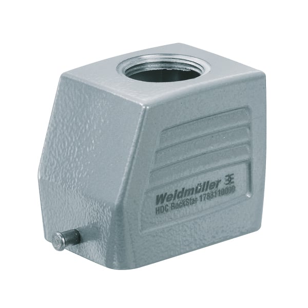 Weidmüller WEIDMÜLLER Tüllengehäuse Längsbügel alu HDC 06B TOLU 1M20G IP66 75x52x43mm oben