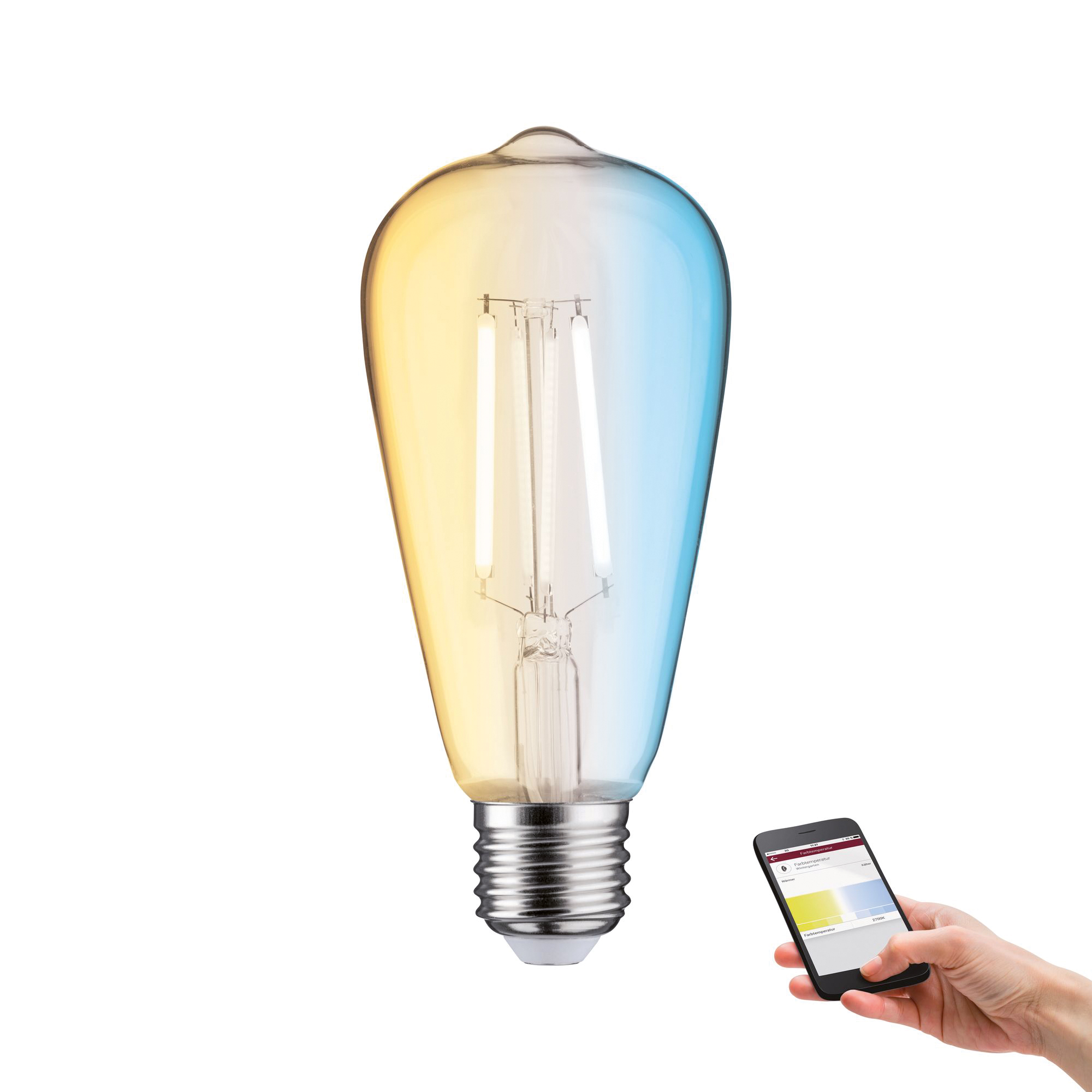 Paulmann PAULMANN LED-Lampe FM E27 ST64 7W 6500K 503.95 weiß 806lm E kl dimmbar AC Ø64x140mm