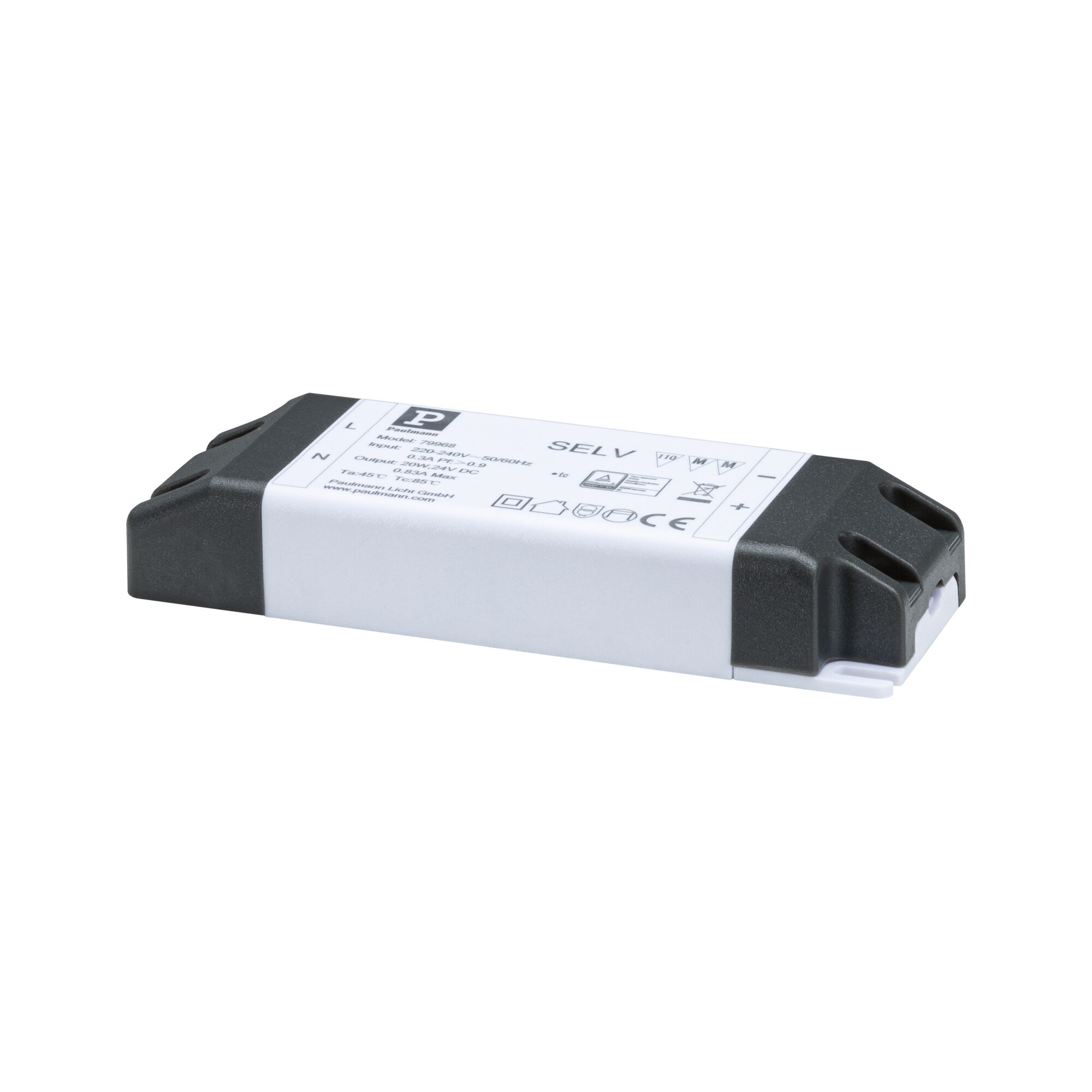 Paulmann PAULMANN LED-Trafo 20W 24V IP20 Kunststoff-Gehäuse 799.68 stat 120x42x20mm