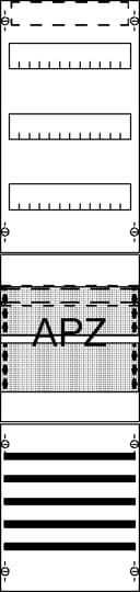 ABB STRIEBEL&amp;JOHN Verteilerfeld 3x12TE APZ FV17SA2 250x1050x160mm mit Ausschn mit Abdeckung