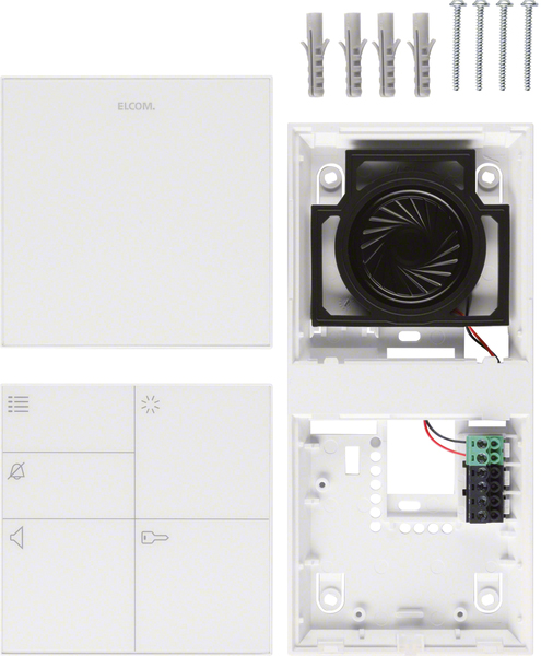 ELCOM Audio-Innenstation Bus Aufputz ver-weiß 1712103 96x196x20mm Rufunterscheid