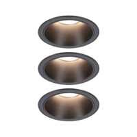 PAULMANN LED-Einbaustrahler 6W 3LEDs schwarz 948.69 2700K weiß 470lm schwarz matt RF:matt Aluminium