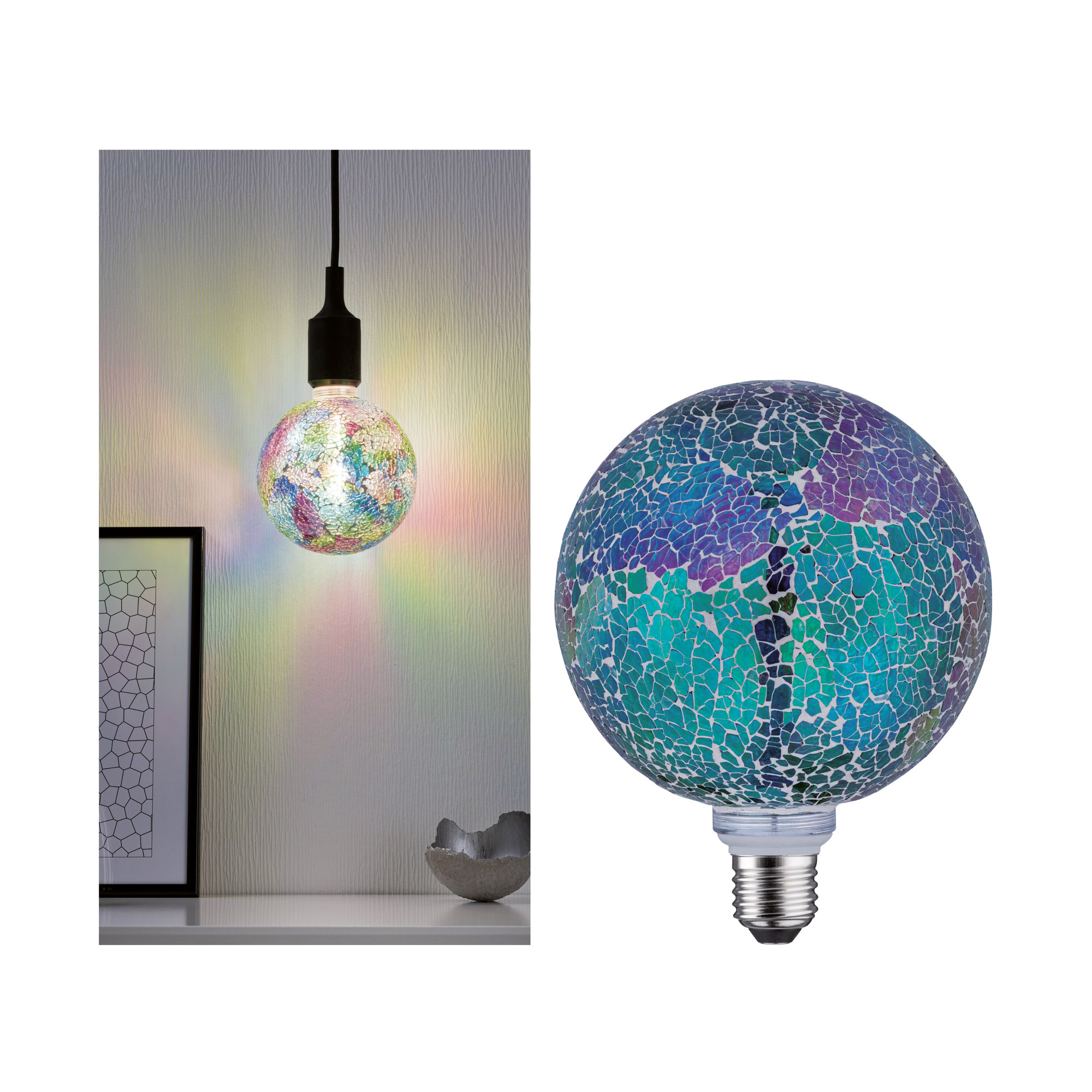 Paulmann PAULMANN LED-Kugellampe E27 G125 5W weiß F Miracle Mosaic 287.49 2700K 470lm dimmbar