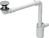 Geberit Geberit Waschbeckenablauf Raumsparmodell d32/40, schmale Ausführung, mit freiem Auslauf und Ventilabdeckung, chrom glänzend