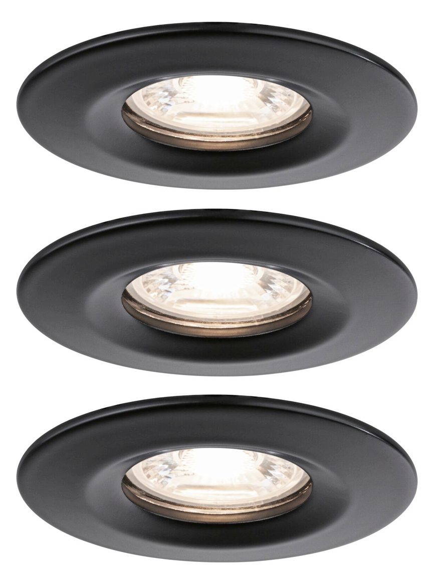 Paulmann PAULMANN LED-Einbaustrahler 3x4W 3LEDs Nova Mini 930.84 schwarz 2700K weiß 310lm schwarz