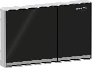 Geberit Geberit Omega60 Betätigungsplatte, eckig, 2-Mengen-Spülung, flächenbündig, schwarz glänzend / Glas verspiegelt / chrom glänzend