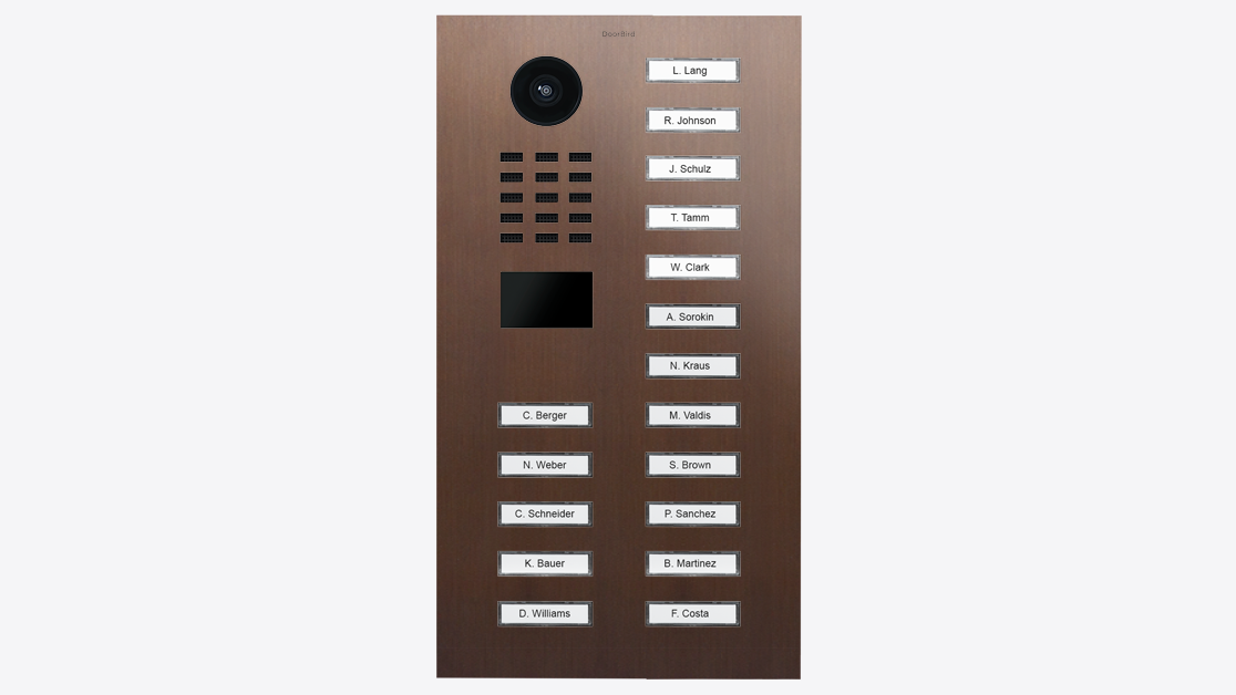 DoorBird D2217V IP Video T&uuml;rsprechanlage &ndash; Echte Baubronze