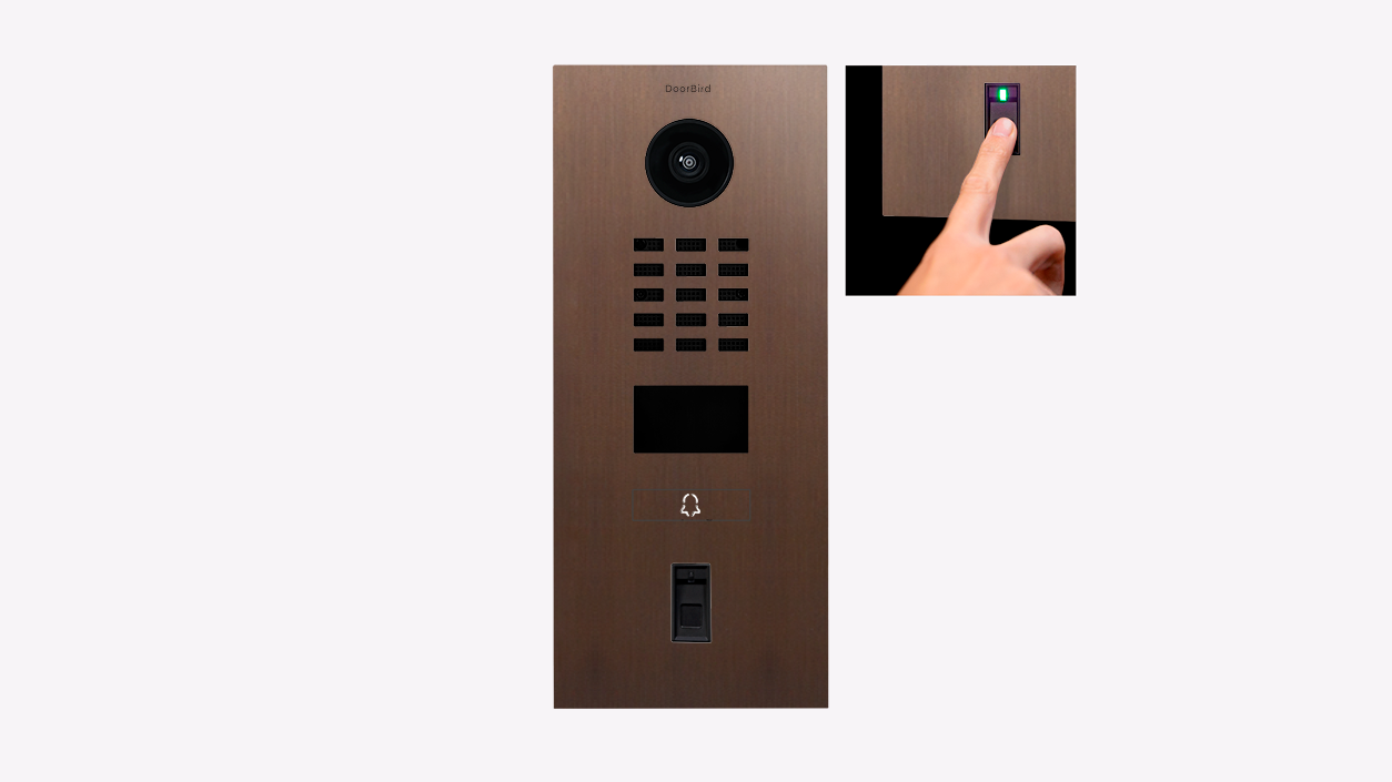 DoorBird D2201FV Fingerprint 50 IP Video Türsprechanlage – Echte Baubronze