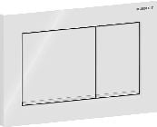 Geberit Geberit Omega20 Betätigungsplatte, eckig, 2-Mengen-Spülung, weiß glänzend / chrom glänzend