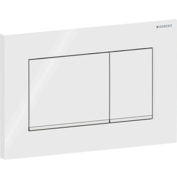 Geberit Geberit Sigma20 Betätigungsplatte eckig, 2-Mengen-Spülung, weiß glänzend / chrom glänzend