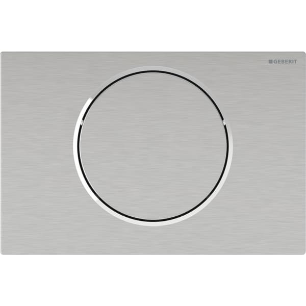 Geberit Geberit Sigma10 WC-Steuerung elektronisch, Funk, Netzbetrieb, für Stützklappgriff, 1-Mengen-Spülung, rund, Edelstahl gebürstet / Designring poliert
