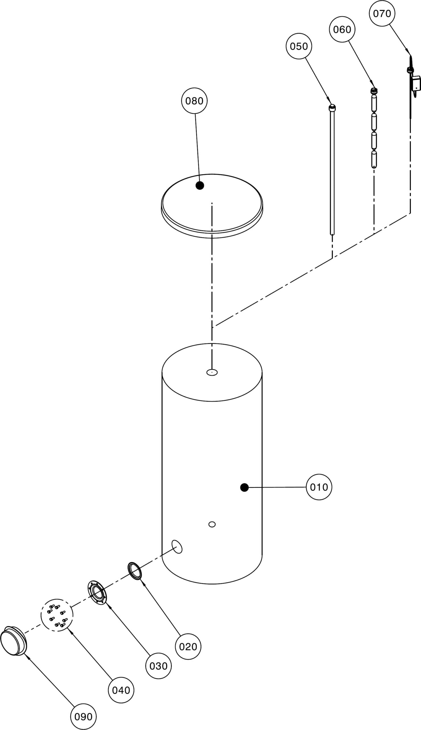 Warmwasser-Solarspeicher SEM-1W-360 mit 2 Glattrohr-Wärmetauschern
