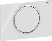 Geberit Geberit Sigma10 Betätigungsplatte, rund, Spül-Stopp-Spülung, weiß glänzend / chrom glänzend