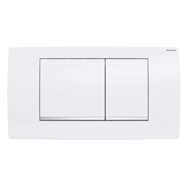 Geberit Geberit Twinline30 Betätigungsplatte, eckig, 2-Mengen-Spülung, weiß glänzend / chrom glänzend