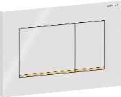 Geberit Geberit Sigma20 Betätigungsplatte, eckig, 2-Mengen-Spülung, weiß glänzend / goldfarben glänzend (bis Baujahr 2026)